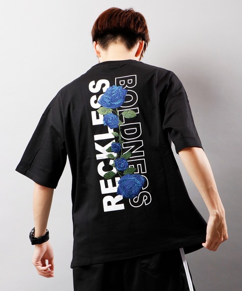 FUNALIVE（ファンアライブ）の「【RINGS】ルーズシルエット 半袖Tシャツ（Tシャツ/カットソー・メンズ・ホワイト/グリーン/ブラック系その他/グリーン系その他/ホワイト×ブルー/ブルー系その他/ブラック系その他2/サックスブルー/ベージュ/ブラック×ブルー/ホワイト×レッド/ブラック×レッド/ブラック・M/L）」の8枚目の写真