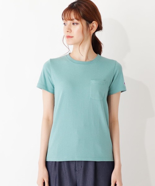 Champion(チャンピオン)の「Champion ポケットTシャツ(Tシャツ/カットソー・レディース・オフホワイト/グリーン/イエロー系7/オレンジ/ブラック・03/02)」の6枚目の写真