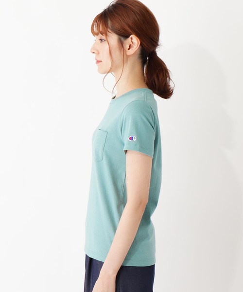 Champion(チャンピオン)の「Champion ポケットTシャツ(Tシャツ/カットソー・レディース・オフホワイト/グリーン/イエロー系7/オレンジ/ブラック・03/02)」の11枚目の写真