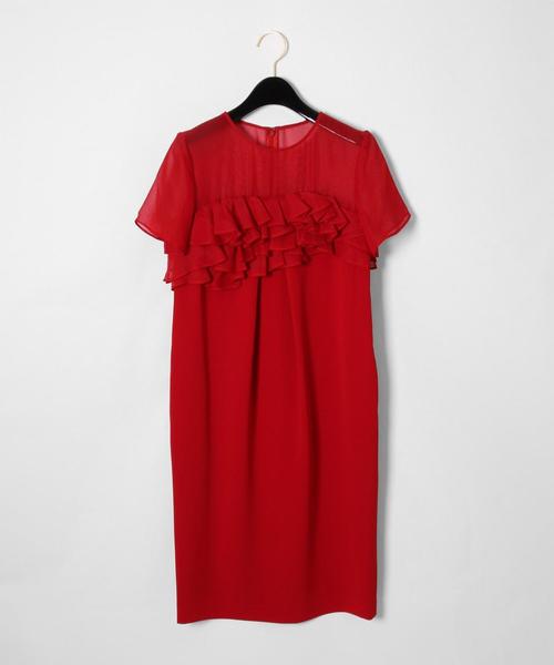 セール Grace オーガンラッフルドレス ドレス Class グレースクラス のファッション ワンピース ドレス Grace セール Grace オーガンラッフルドレス ドレス Class グレースクラス のファッション ワンピース ドレス Grace
