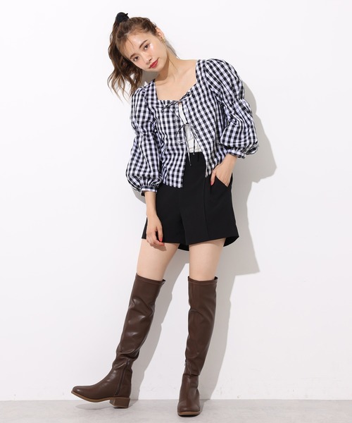 one after another NICE CLAUP（ワンアフターアナザーナイスクラップ）の「シンプルショートパンツ（その他パンツ・レディース・ブラック/ブラウン/インディゴブルー/その他・FREE）」の6枚目の写真