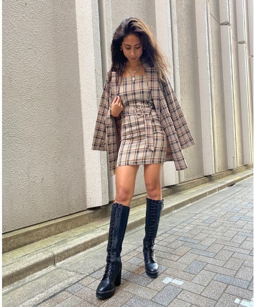 EGOIST（エゴイスト）の「トーンオントーンチェック柄キャミ