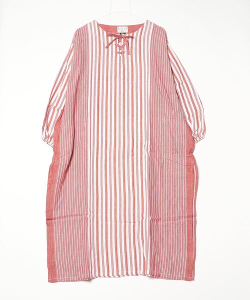 TIME WILL TELL WORKS(タイムウィルテルワークス)の「L/S LACE UP ONEPIECE / ロングスリーブレースアップワンピース(ワンピース・レディース・グレー/レッド/ブラウン系その他/パープル系その他・ONE SIZE)」の4枚目の写真