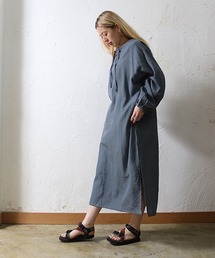 TIME WILL TELL WORKS（タイムウィルテルワークス）の「L/S LACE UP ONEPIECE / ロングスリーブレースアップワンピース（ワンピース）」