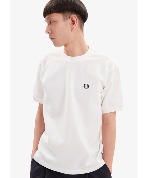 FRED PERRY（フレッドペリー）の「Mix Panelled Tee Shirt（Tシャツ/カットソー・メンズ・ホワイト/ブラック・S/M/L）」の3枚目の写真