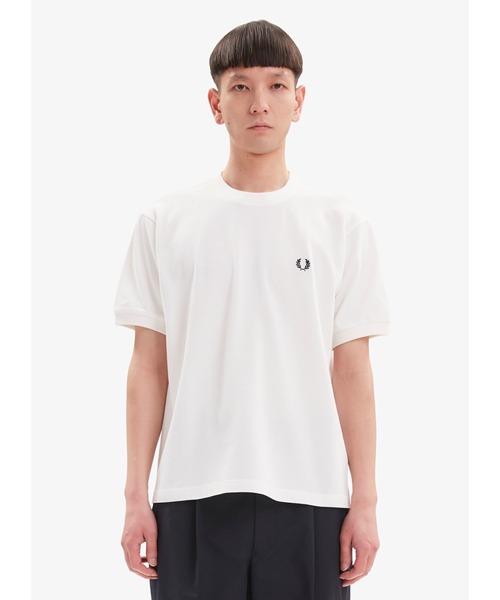FRED PERRY（フレッドペリー）の「Mix Panelled Tee Shirt（Tシャツ/カットソー・メンズ・ホワイト/ブラック・S/M/L）」の5枚目の写真