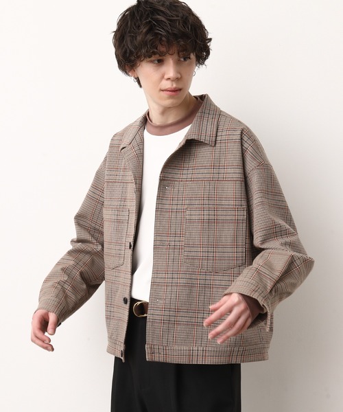 JUNRED（ジュンレッド）の「チェックトラッカーブルゾン（ブルゾン・メンズ・ベージュ/グレー・S/M/L）」の3枚目の写真