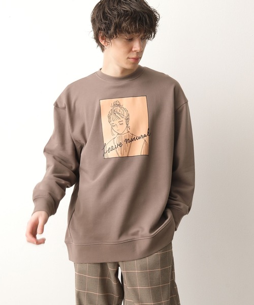 JUNRED（ジュンレッド）の「グラフィックスウェットモックネック（スウェット・メンズ・ホワイト/ダークブラウン/ブルー系その他4・S/M/L）」の13枚目の写真