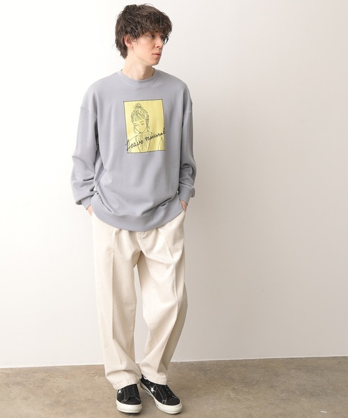 JUNRED（ジュンレッド）の「グラフィックスウェットモックネック（スウェット・メンズ・ホワイト/ダークブラウン/ブルー系その他4・S/M/L）」の6枚目の写真