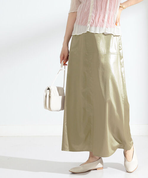 Ray BEAMS（レイビームス）の「Ray BEAMS / チンツ Aライン スカート（スカート・レディース・ダークブラウン/ベージュ・0/1）」の4枚目の写真