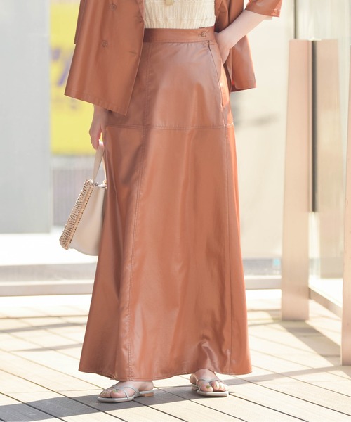 Ray BEAMS（レイビームス）の「Ray BEAMS / チンツ Aライン スカート（スカート・レディース・ダークブラウン/ベージュ・0/1）」の2枚目の写真