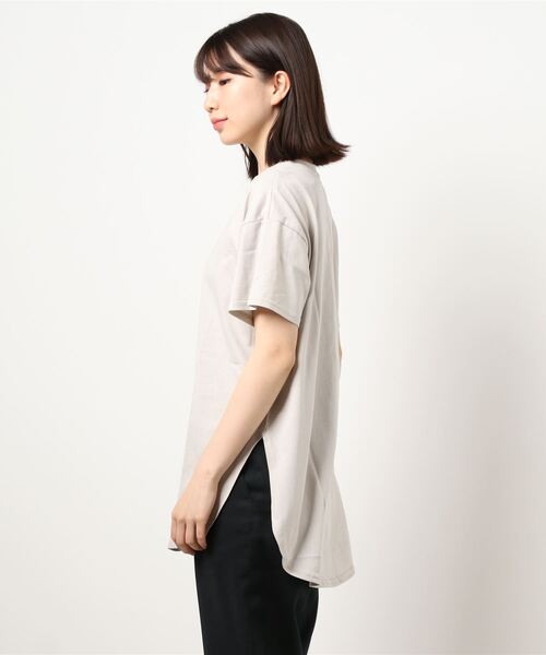 RAG MACHINE（ラグマシーン）の「【RAG MACHINE】ラウンドビッグＴ（Tシャツ/カットソー・レディース・ホワイト/ベージュ/ライトブラウン・M/L/S）」の5枚目の写真