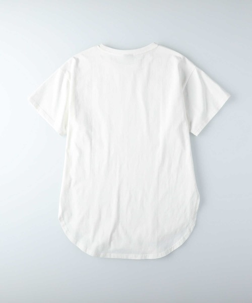 RAG MACHINE（ラグマシーン）の「【RAG MACHINE】ラウンドビッグＴ（Tシャツ/カットソー・レディース・ホワイト/ベージュ/ライトブラウン・M/L/S）」の12枚目の写真