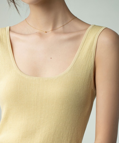 SAISON DE PAPILLON(セゾンドパピヨン)の「サマーニットタンクトップ(タンクトップ・レディース・ホワイト/ブルーグレー/イエロー/ネイビー/パープル/ブラック・L/M)」の19枚目の写真