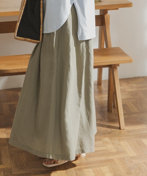 FORK&SPOON（フォークアンドスプーン）の「FORK&SPOON　ランダムタックスカート（スカート・レディース・チャコールグレー/オフホワイト/カーキ・ONE）」の9枚目の写真