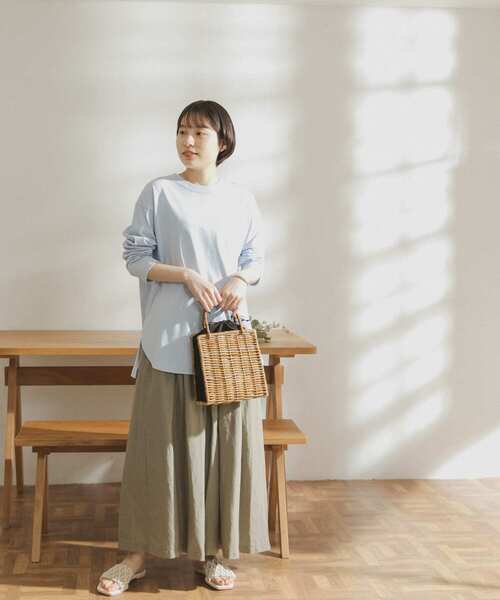 FORK&SPOON（フォークアンドスプーン）の「FORK&SPOON　ランダムタックスカート（スカート・レディース・チャコールグレー/オフホワイト/カーキ・ONE）」の4枚目の写真