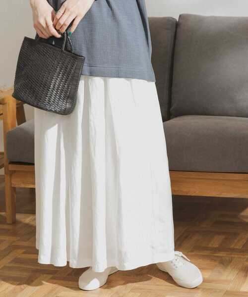 FORK&SPOON（フォークアンドスプーン）の「FORK&SPOON　ランダムタックスカート（スカート・レディース・チャコールグレー/オフホワイト/カーキ・ONE）」の5枚目の写真