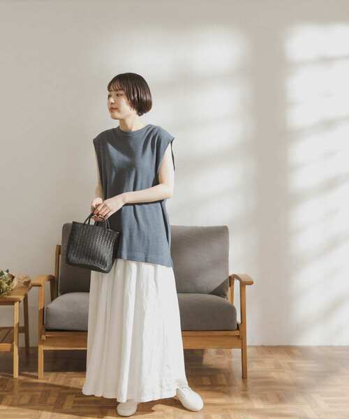 FORK&SPOON（フォークアンドスプーン）の「FORK&SPOON　ランダムタックスカート（スカート・レディース・チャコールグレー/オフホワイト/カーキ・ONE）」の11枚目の写真