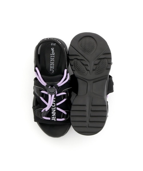 JENNI love（ジェニィラブ）の「レースアップスポサン（サンダル・キッズ・オフホワイト/ブラック・20cm/21cm/22cm/23cm/24cm）」の5枚目の写真
