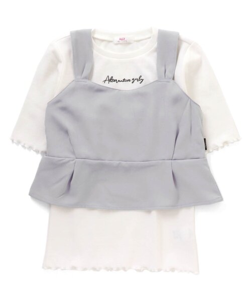 algy（アルジー）の「ニコプチコラボビスチェ＆リブTセット（その他トップス・キッズ・サックスブルー/ミント/ピンク・X-SMALL/XX-SMALL/MEDIUM/SMALL）」の3枚目の写真