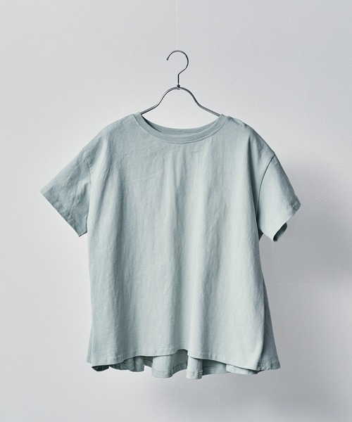 ECRIRE（エクリール）の「綿100％ 10oz天竺コットン ドレープTシャツ（Tシャツ/カットソー・レディース・オフホワイト/チャコールグレー/ピンク/ライトグリーン・フリー）」の11枚目の写真