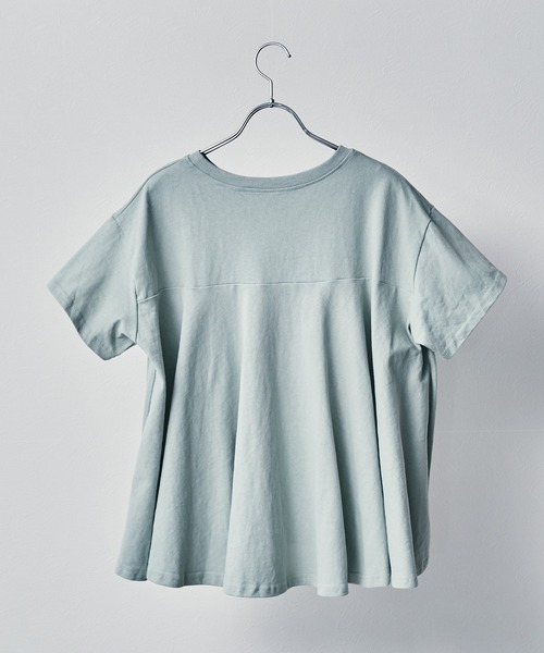 ECRIRE（エクリール）の「綿100％ 10oz天竺コットン ドレープTシャツ（Tシャツ/カットソー・レディース・オフホワイト/チャコールグレー/ピンク/ライトグリーン・フリー）」の12枚目の写真