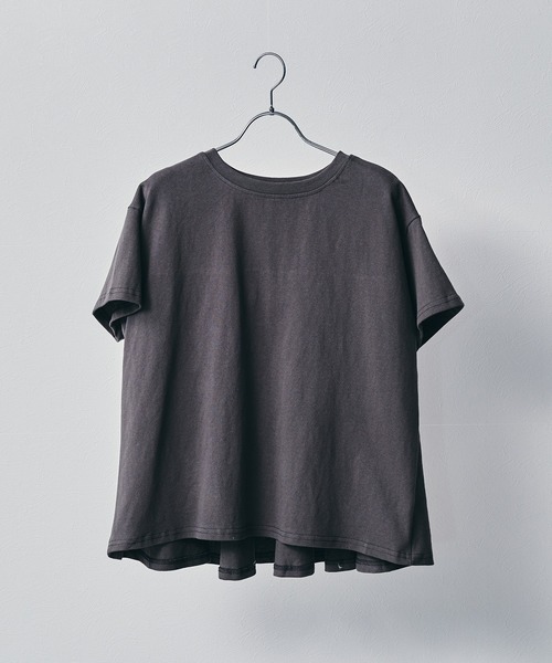 ECRIRE（エクリール）の「綿100％ 10oz天竺コットン ドレープTシャツ（Tシャツ/カットソー・レディース・オフホワイト/チャコールグレー/ピンク/ライトグリーン・フリー）」の13枚目の写真