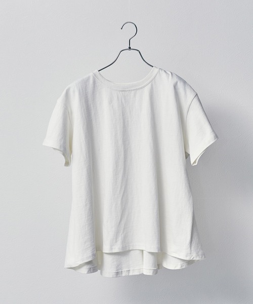 ECRIRE（エクリール）の「綿100％ 10oz天竺コットン ドレープTシャツ（Tシャツ/カットソー・レディース・オフホワイト/チャコールグレー/ピンク/ライトグリーン・フリー）」の15枚目の写真