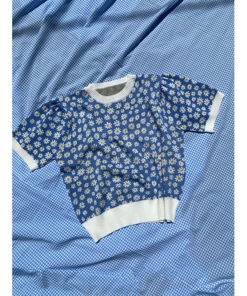 WC（ダブル シー）の「フラワーパターン半袖トップス（Tシャツ/カットソー・レディース・ブラック/オレンジ/ブルー・FREE）」の11枚目の写真