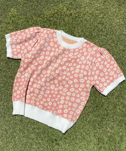 WC（ダブル シー）の「フラワーパターン半袖トップス（Tシャツ/カットソー・レディース・ブラック/オレンジ/ブルー・FREE）」の16枚目の写真