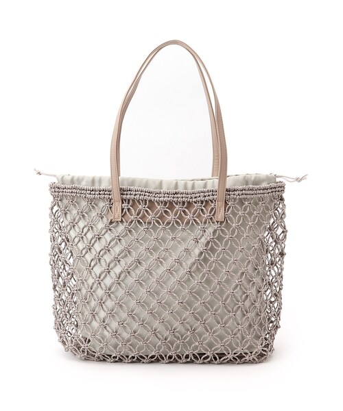 DRESKIP（ドレスキップ）の「◆すかし編みトート（トートバッグ・レディース・グレー/キャメル/ナチュラル・00）」の4枚目の写真