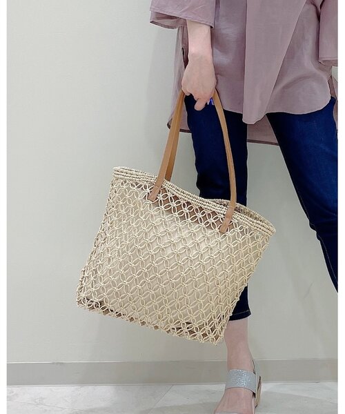 DRESKIP（ドレスキップ）の「◆すかし編みトート（トートバッグ・レディース・グレー/キャメル/ナチュラル・00）」の5枚目の写真