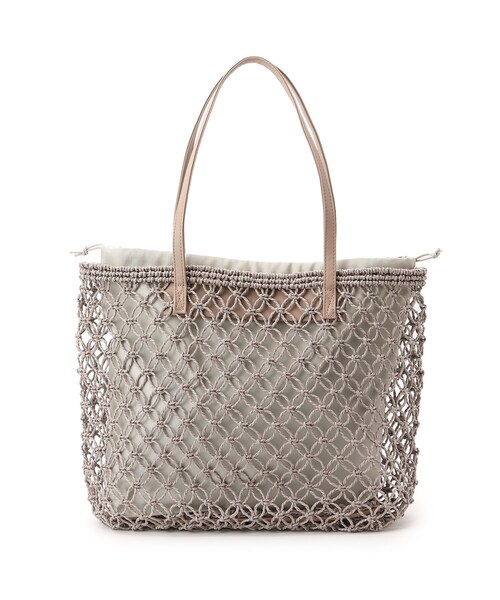 DRESKIP（ドレスキップ）の「◆すかし編みトート（トートバッグ・レディース・グレー/キャメル/ナチュラル・00）」の8枚目の写真