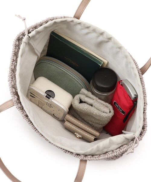 DRESKIP（ドレスキップ）の「◆すかし編みトート（トートバッグ・レディース・グレー/キャメル/ナチュラル・00）」の10枚目の写真