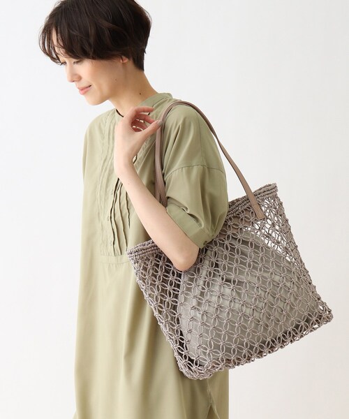 DRESKIP（ドレスキップ）の「◆すかし編みトート（トートバッグ・レディース・グレー/キャメル/ナチュラル・00）」の13枚目の写真