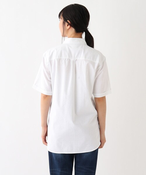 BASECONTROL(ベースコントロール)の「◆ポケットボーダーデザイン 半袖オックスボタンダウンシャツ(シャツ/ブラウス・レディース・ネイビー/アイボリー・99)」の5枚目の写真