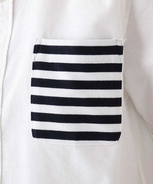 BASECONTROL(ベースコントロール)の「◆ポケットボーダーデザイン 半袖オックスボタンダウンシャツ(シャツ/ブラウス・レディース・ネイビー/アイボリー・99)」の9枚目の写真