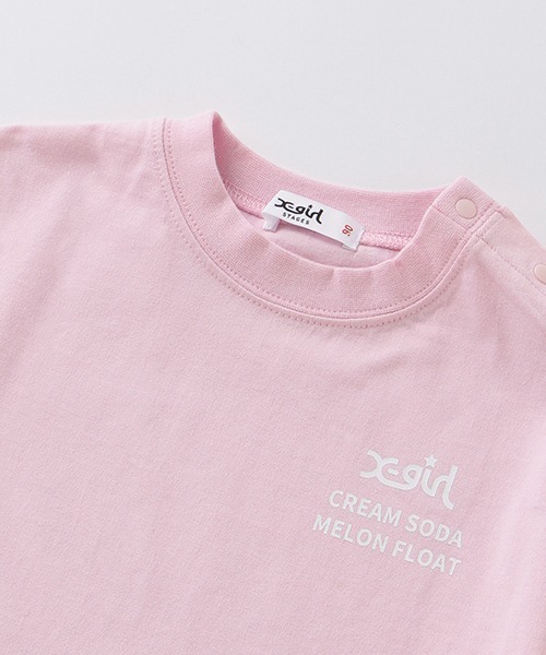 X-girl Stages（エックスガールステージス）の「クリームソーダモチーフ半袖ロゴプリントTシャツ（Tシャツ/カットソー・キッズ・ホワイト/ライトピンク・90cm/100cm/110cm/120cm/130cm/140cm）」の8枚目の写真