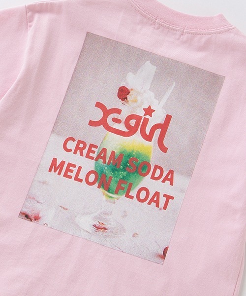 X-girl Stages（エックスガールステージス）の「クリームソーダモチーフ半袖ロゴプリントTシャツ（Tシャツ/カットソー・キッズ・ホワイト/ライトピンク・90cm/100cm/110cm/120cm/130cm/140cm）」の7枚目の写真