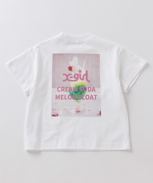 X-girl Stages（エックスガールステージス）の「クリームソーダモチーフ半袖ロゴプリントTシャツ（Tシャツ/カットソー・キッズ・ホワイト/ライトピンク・90cm/100cm/110cm/120cm/130cm/140cm）」の18枚目の写真