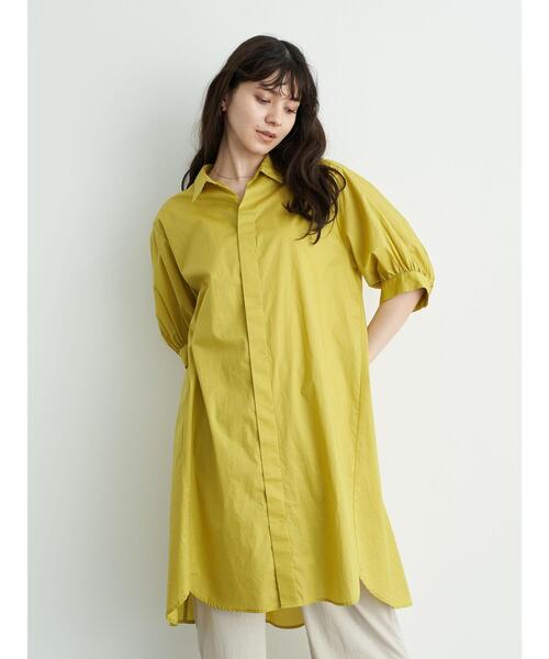 YECCA VECCA（イェッカヴェッカ）の「ペーパータッチボリューム袖ロングシャツ（シャツ/ブラウス・レディース・ブラウン/イエロー/チャコールグレー/オフホワイト・FREE）」の6枚目の写真