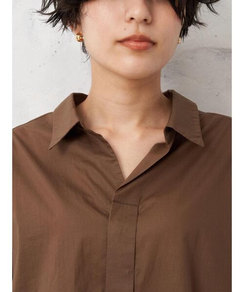 YECCA VECCA（イェッカヴェッカ）の「ペーパータッチボリューム袖ロングシャツ（シャツ/ブラウス・レディース・ブラウン/イエロー/チャコールグレー/オフホワイト・FREE）」の7枚目の写真