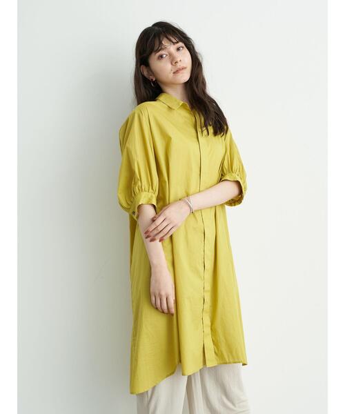 YECCA VECCA（イェッカヴェッカ）の「ペーパータッチボリューム袖ロングシャツ（シャツ/ブラウス・レディース・ブラウン/イエロー/チャコールグレー/オフホワイト・FREE）」の11枚目の写真