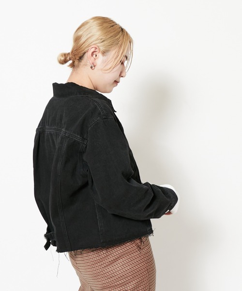 CIAOPANIC（チャオパニック）の「Gジャンライクシャツジャケット（デニムジャケット・レディース・ブラック/ブルー・FREE）」の9枚目の写真