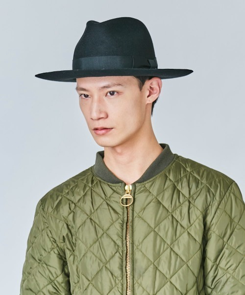 OVERRIDE（オーバーライド）の「OVERRIDE FELT FEDORA L.BRIM（ハット・メンズ・ブラウン/ブラック/ベージュ・58cm）」の4枚目の写真