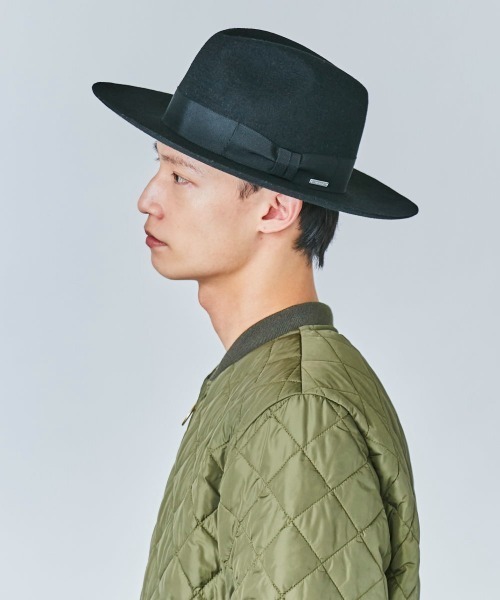 OVERRIDE（オーバーライド）の「OVERRIDE FELT FEDORA L.BRIM（ハット・メンズ・ブラウン/ブラック/ベージュ・58cm）」の5枚目の写真