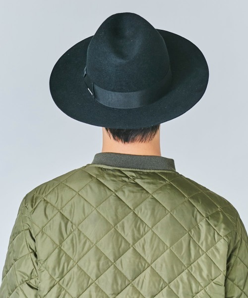 OVERRIDE（オーバーライド）の「OVERRIDE FELT FEDORA L.BRIM（ハット・メンズ・ブラウン/ブラック/ベージュ・58cm）」の6枚目の写真