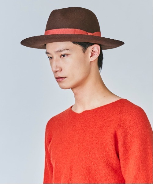 OVERRIDE（オーバーライド）の「OVERRIDE FELT FEDORA L.BRIM（ハット・メンズ・ブラウン/ブラック/ベージュ・58cm）」の9枚目の写真
