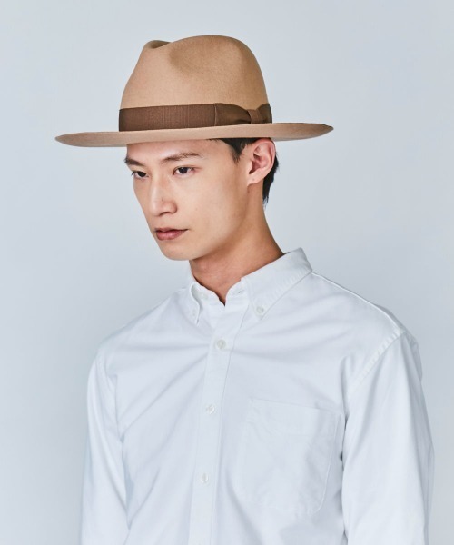 OVERRIDE（オーバーライド）の「OVERRIDE FELT FEDORA L.BRIM（ハット・メンズ・ブラウン/ブラック/ベージュ・58cm）」の18枚目の写真