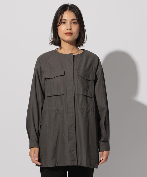 BAYFLOW（ベイフロー）の「ミリタリーバンドカラージャケット（ミリタリージャケット・レディース・ベージュ/カーキ/チャコール・SMALL/MEDIUM）」の11枚目の写真